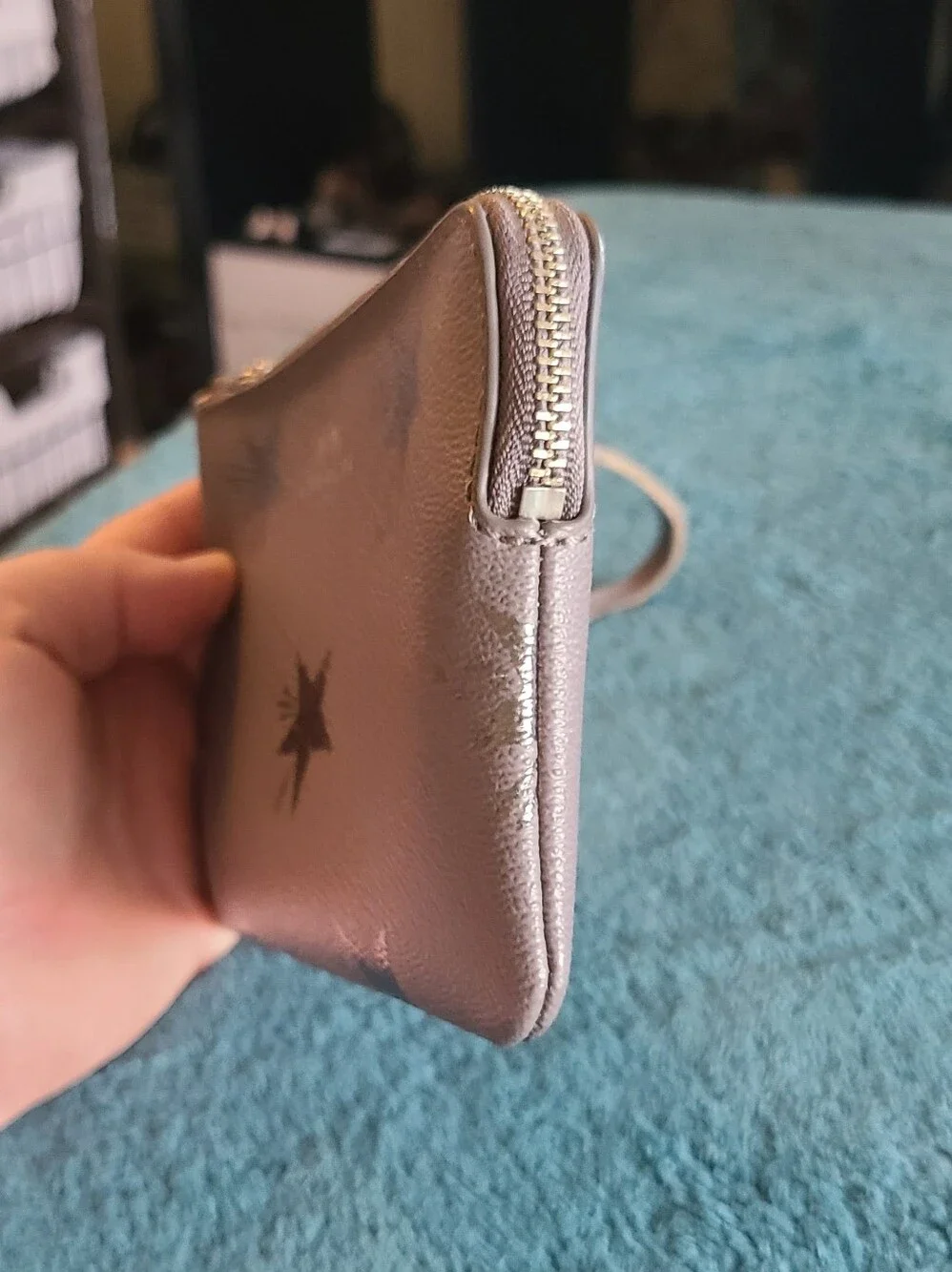 Coach Gray Star Zip Wristlet
